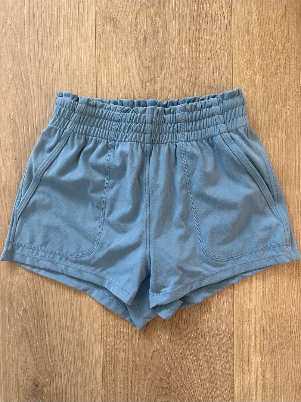 Honeycut High-Rise Athletic Shorts in Light Blue